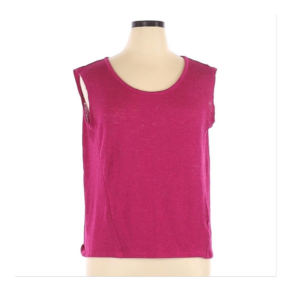 Top Blouse Jones New York Sleeveless Loose Fit Keyhole Back Pink XL